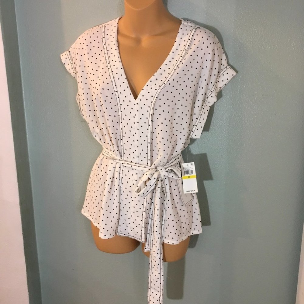 1 State Polka Dots V-neck Blouse